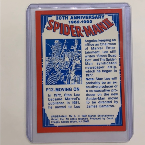 1992 MARVEL SPIDERMAN PRISM CARD 30TH ANNIVERSARY - Picture 3 of 3